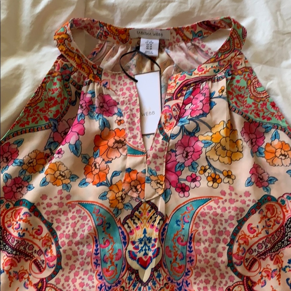 Tabitha Webb floral paisley shirt size M